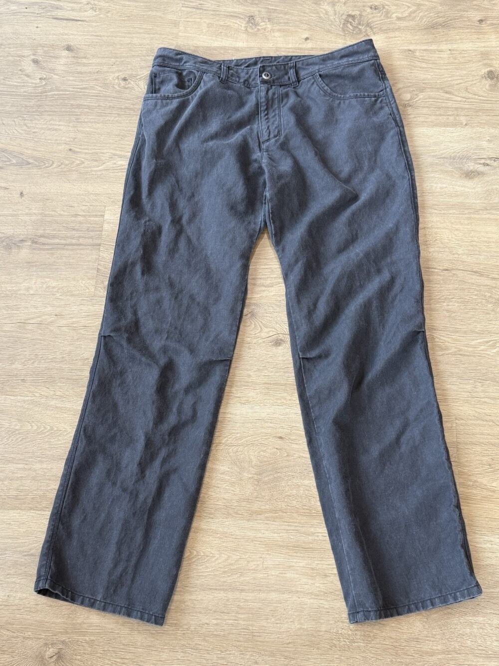 Y2K Patagonia Hemp Overstone Pants Mens 34x33 Grey Straight Leg Workwear Stretch